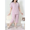 Model Büyük Beden Kapri Pijama Takımı Gülkurusu - 774.1287.