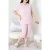 Model Büyük Beden Kapri Pijama Takımı Pudra - 774.1287.