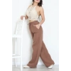Müslin Bol Paça Pantolon Kahve - 349.1238.