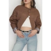Nakış Detaylı Bomber Ceket Kahve - 31635.439.