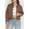 Nakış Detaylı Bomber Ceket Kahve - 31635.439.