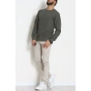 Nakış Detaylı Selanik Erkek Sweat Haki - 51256.1957.