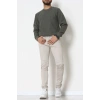 Nakış Detaylı Selanik Erkek Sweat Haki - 51256.1957.