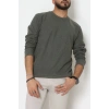 Nakış Detaylı Selanik Erkek Sweat Haki - 51256.1957.