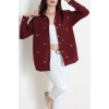 Nakış Detaylı Terıkoton Gömlek Bordo - 43958.2111.