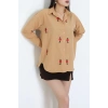 Nakış Detaylı Terıkoton Gömlek Camel - 43959.2111.