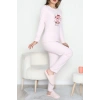 Nakışlı İnterlok Pijama Takımı Pembeayıcık - 800.1287.