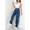 Nakışlı Kot Pantolon Mavi - 11121.1566.