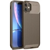 Newface iPhone 11 Kılıf Auto Focus Karbon Kapak - Kahverengi