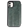 Newface iPhone 11 Kılıf Flip Cover - Koyu Yeşil