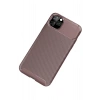 Newface iPhone 11 Pro Kılıf Auto Focus Karbon Kapak - Kahverengi