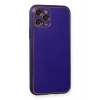 Newface iPhone 11 Pro Kılıf Coco Deri Silikon Kapak - Mor