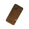 Newface iPhone 11 Pro Max Kılıf Loop Deri Silikon - Kahverengi