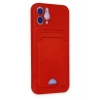 Newface iPhone 12 Kılıf Kelvin Kartvizitli Silikon - Kırmızı