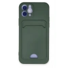 Newface iPhone 12 Kılıf Kelvin Kartvizitli Silikon - Koyu Yeşil