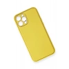 Newface iPhone 12 Pro Kılıf Coco Deri Silikon Kapak - Sarı