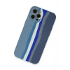 Newface iPhone 12 Pro Kılıf Ebruli Lansman Silikon - Mavi-Gri