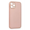 Newface iPhone 12 Pro Max Kılıf Coco Deri Silikon Kapak - Pembe