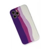 Newface iPhone 12 Pro Max Kılıf Ebruli Lansman Silikon - Mor-Beyaz