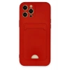 Newface iPhone 12 Pro Max Kılıf Kelvin Kartvizitli Silikon - Kırmızı