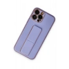 Newface iPhone 13 Pro Kılıf Coco Deri Standlı Kapak - Koyu Lila