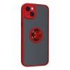 Newface iPhone 14 Kılıf Montreal Yüzüklü Silikon Kapak - Kırmızı