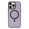 Newface iPhone 15 Pro Kılıf Anka PC Magneticsafe Sert Metal Kapak - Mor