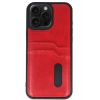 Newface iPhone 15 Pro Max Kılıf Sara Kartvizitli Deri Kılıf - Kırmızı