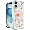 Newface iPhone 16 Kılıf Daisy Simli Magsafe Kapak - Pembe