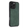 Newface iPhone 16 Pro Kılıf Aras Deri Kapak - Koyu Yeşil