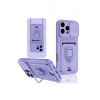 Newface iPhone 16 Pro Kılıf Zuma Kartvizitli Yüzüklü Silikon - Lila