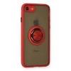 Newface iPhone 7 Kılıf Montreal Yüzüklü Silikon Kapak - Kırmızı