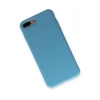 Newface iPhone 7 Plus Kılıf Nano içi Kadife Silikon - Mavi