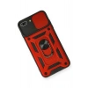 Newface iPhone 7 Plus Kılıf Pars Lens Yüzüklü Silikon - Kırmızı