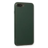 Newface iPhone 8 Plus Kılıf Coco Deri Silikon Kapak - Yeşil