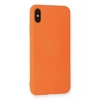 Newface iPhone X Kılıf Nano içi Kadife Silikon - Turuncu