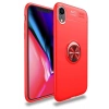 Newface iPhone XR Kılıf Range Yüzüklü Silikon - Kırmızı
