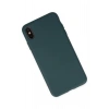 Newface iPhone XS Max Kılıf Nano içi Kadife Silikon - Koyu Yeşil