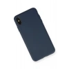 Newface iPhone XS Max Kılıf Nano içi Kadife Silikon - Lacivert