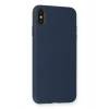 Newface iPhone XS Max Kılıf Nano içi Kadife Silikon - Lacivert