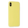 Newface iPhone XS Max Kılıf Nano içi Kadife Silikon - Mat Sarı