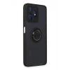 Newface Realme C53 Kılıf Montreal Yüzüklü Silikon Kapak - Siyah