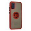 Newface Samsung Galaxy A02S Kılıf Montreal Yüzüklü Silikon Kapak - Kırmızı