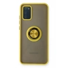 Newface Samsung Galaxy A02S Kılıf Montreal Yüzüklü Silikon Kapak - Sarı