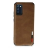 Newface Samsung Galaxy A03S Kılıf Loop Deri Silikon - Kahverengi