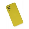 Newface Samsung Galaxy A12 Kılıf Nano içi Kadife Silikon - Sarı