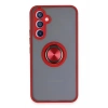 Newface Samsung Galaxy A34 5G Kılıf Montreal Yüzüklü Silikon Kapak - Kırmızı
