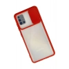Newface Samsung Galaxy A71 Kılıf Palm Buzlu Kamera Sürgülü Silikon - Kırmızı