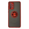 Newface Samsung Galaxy A72 Kılıf Montreal Yüzüklü Silikon Kapak - Kırmızı