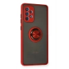 Newface Samsung Galaxy A72 Kılıf Montreal Yüzüklü Silikon Kapak - Kırmızı